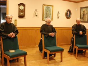 Brother Philip, Brother Edwin and Brother Richard during Prayer.
